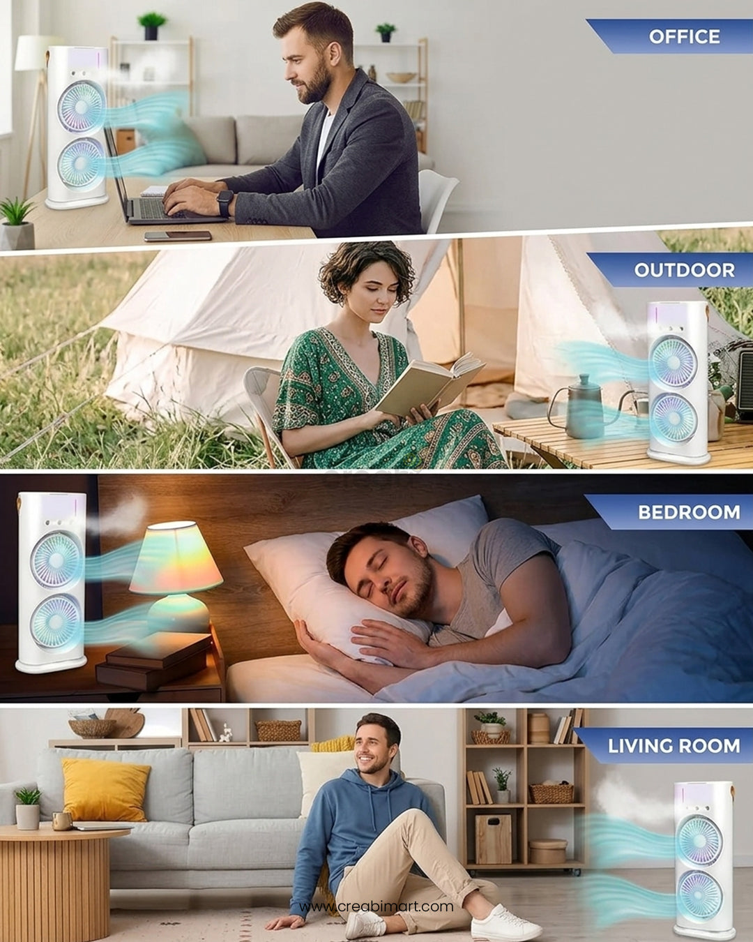 Tabletop Double Head Electric Fan