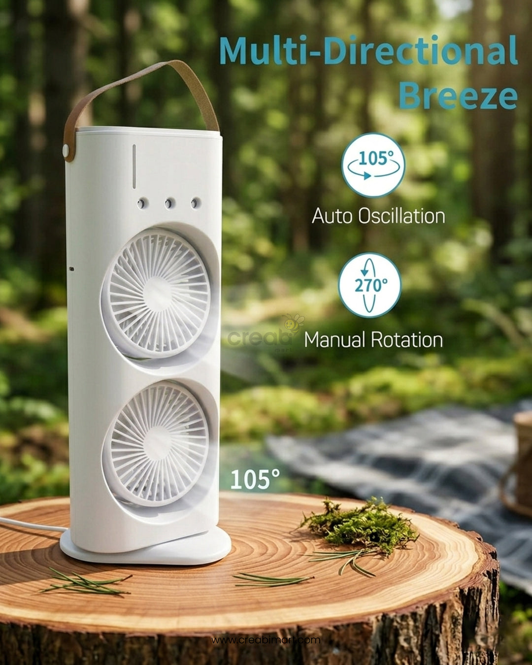 Tabletop Double Head Electric Fan