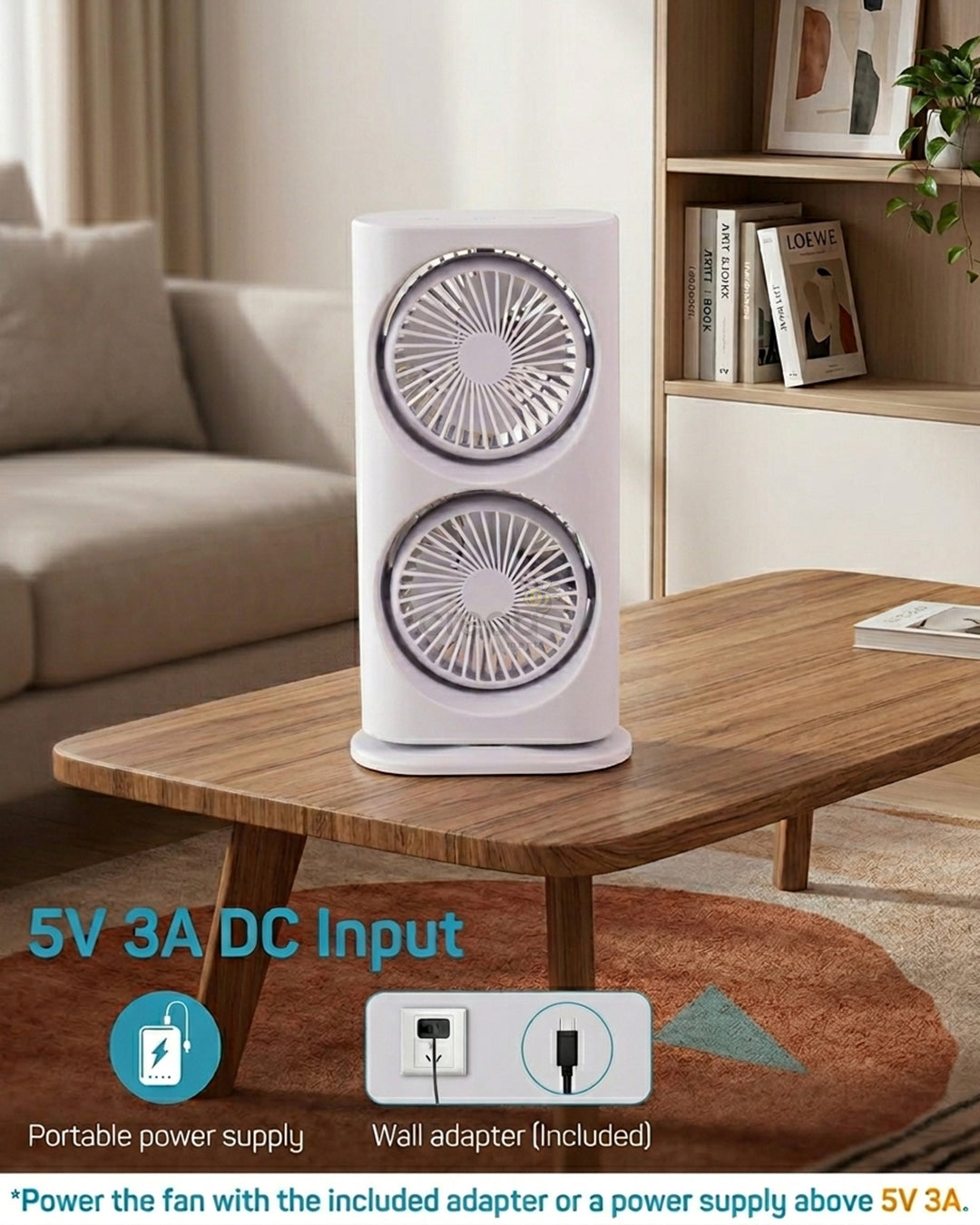 Tabletop Double Head Electric Fan