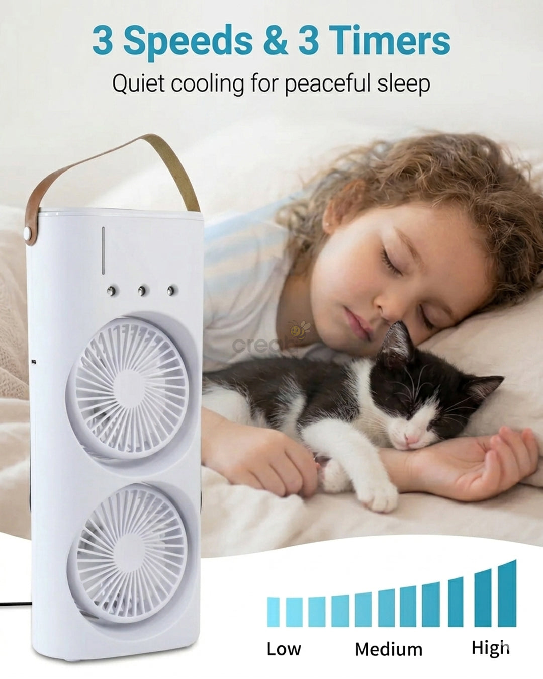 Tabletop Double Head Electric Fan