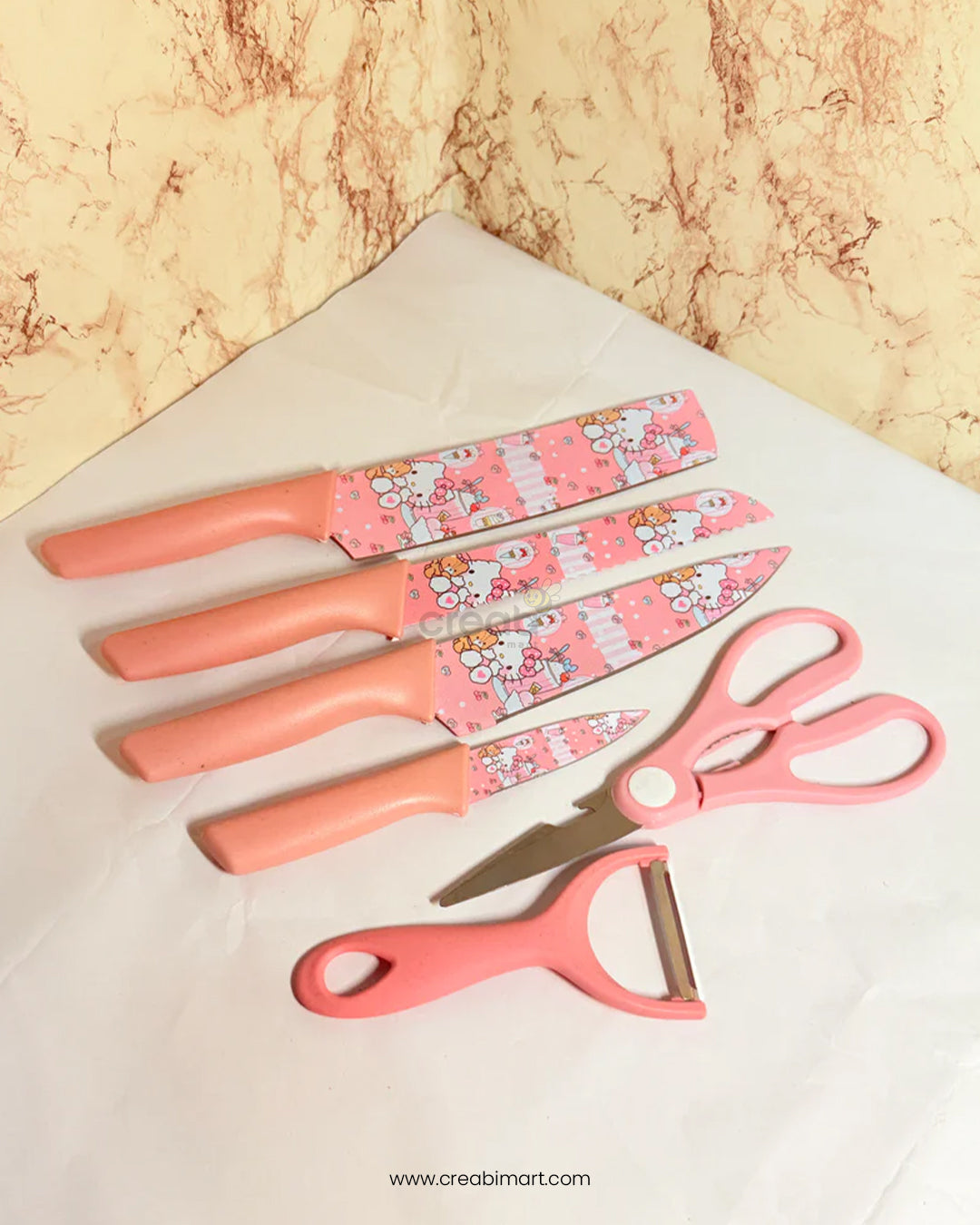 Printed Kitchen Knife Set – Multi-Purpose Stainless Steel Knives for Everyday Cooking